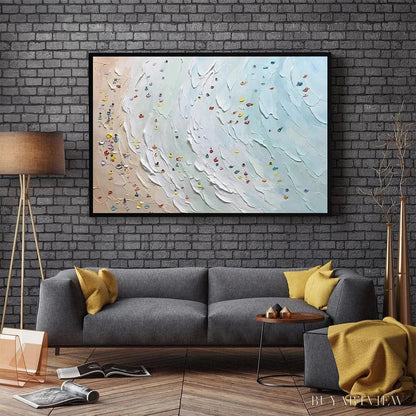 BUYARTVIEW Beach Day – Textured Minimalist Beach Scene Painting - image 6