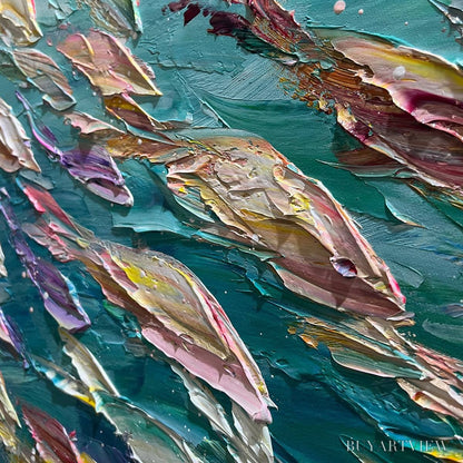 BUYARTVIEW Ocean Currents – Textured Abstract Seascape Painting in Blues and Greens - image 3