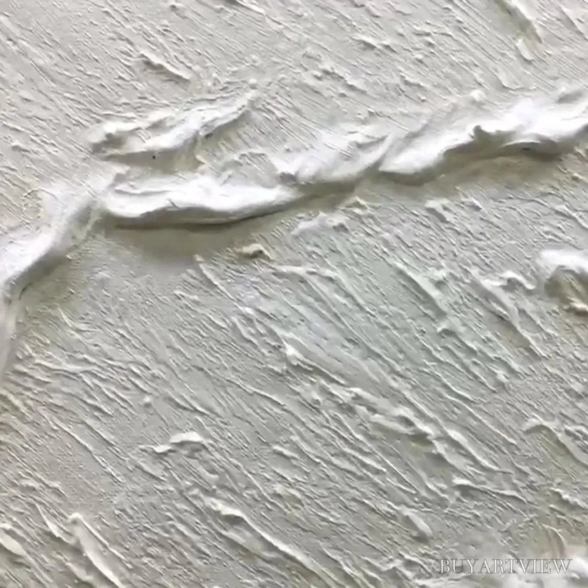 BUYARTVIEW White Wave – Textured Minimalist Coastal Abstract Painting in White and Beige - image 3