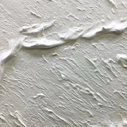 BUYARTVIEW White Wave – Textured Minimalist Coastal Abstract Painting in White and Beige - image 3