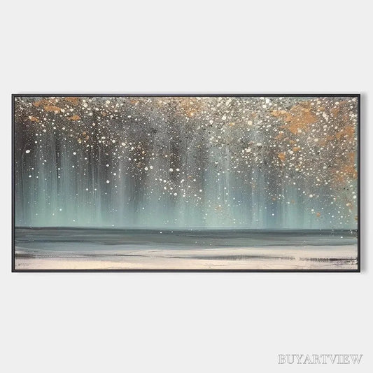 BUYARTVIEW Aurora Dust – Textured Abstract Ocean Painting with Gold Accents - image 1