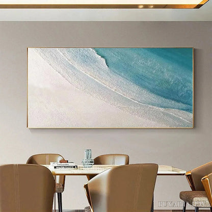 BUYARTVIEW Azure Shores – Textured Abstract Beach Painting in Blue and White - image 6