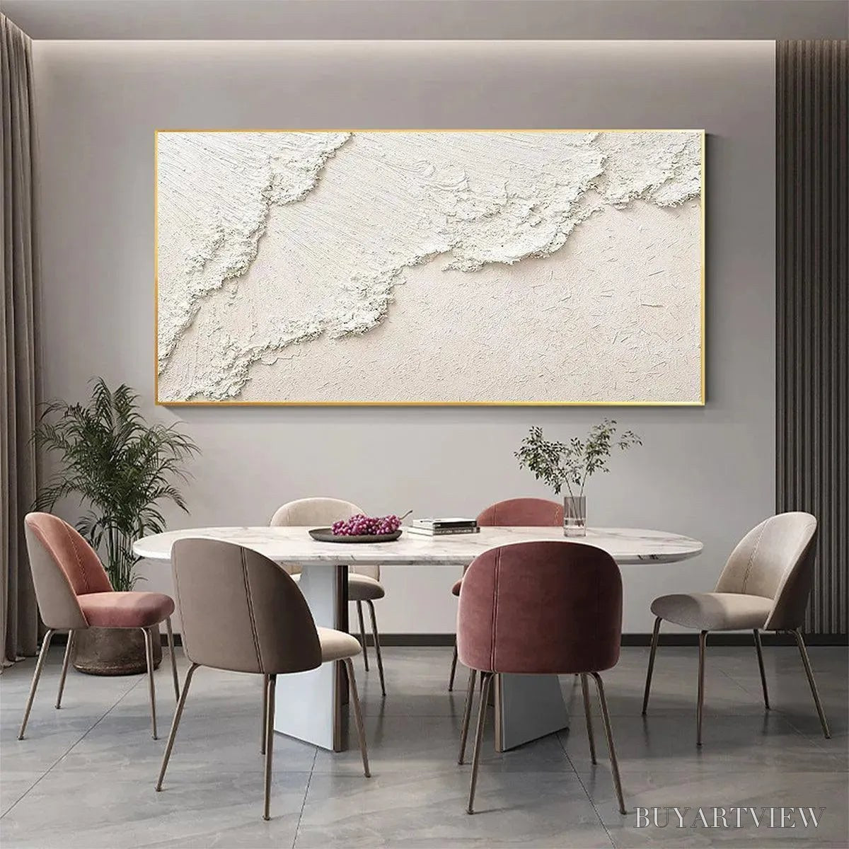 BUYARTVIEW White Crest – Textured White Abstract Seascape Impasto Painting - image 2