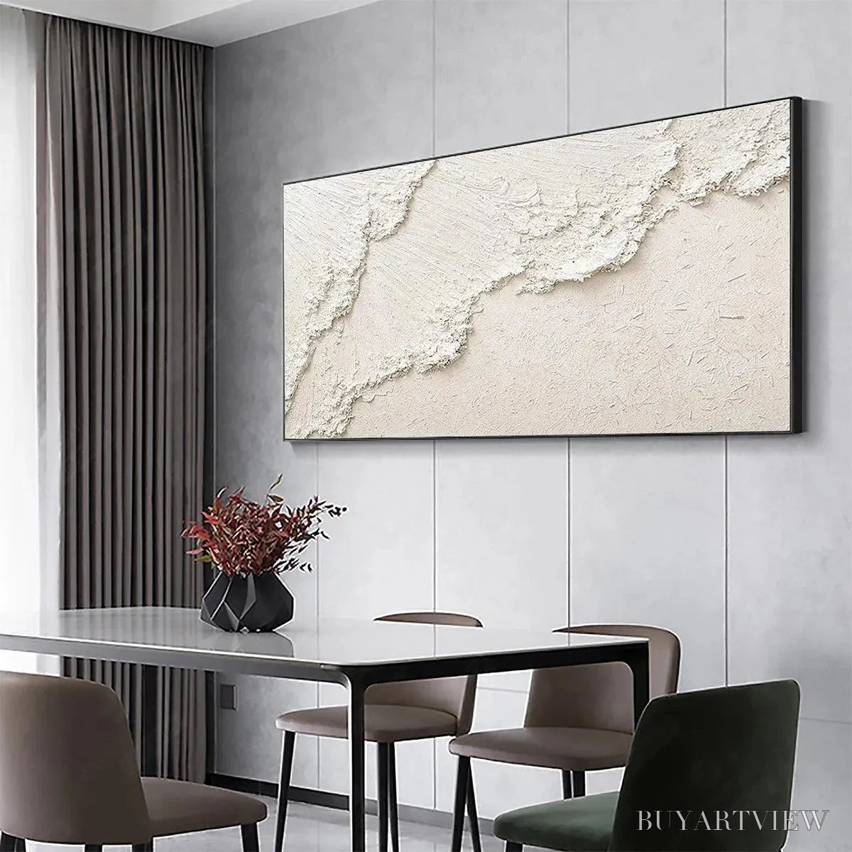 BUYARTVIEW White Crest – Textured White Abstract Seascape Impasto Painting - image 4