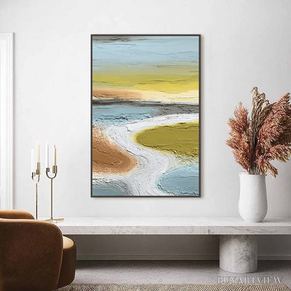 BUYARTVIEW Serene Path – Textured Wabi-Sabi Abstract River Landscape - image 2