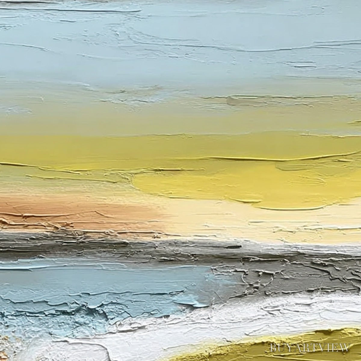 BUYARTVIEW Serene Path – Textured Wabi-Sabi Abstract River Landscape - image 3