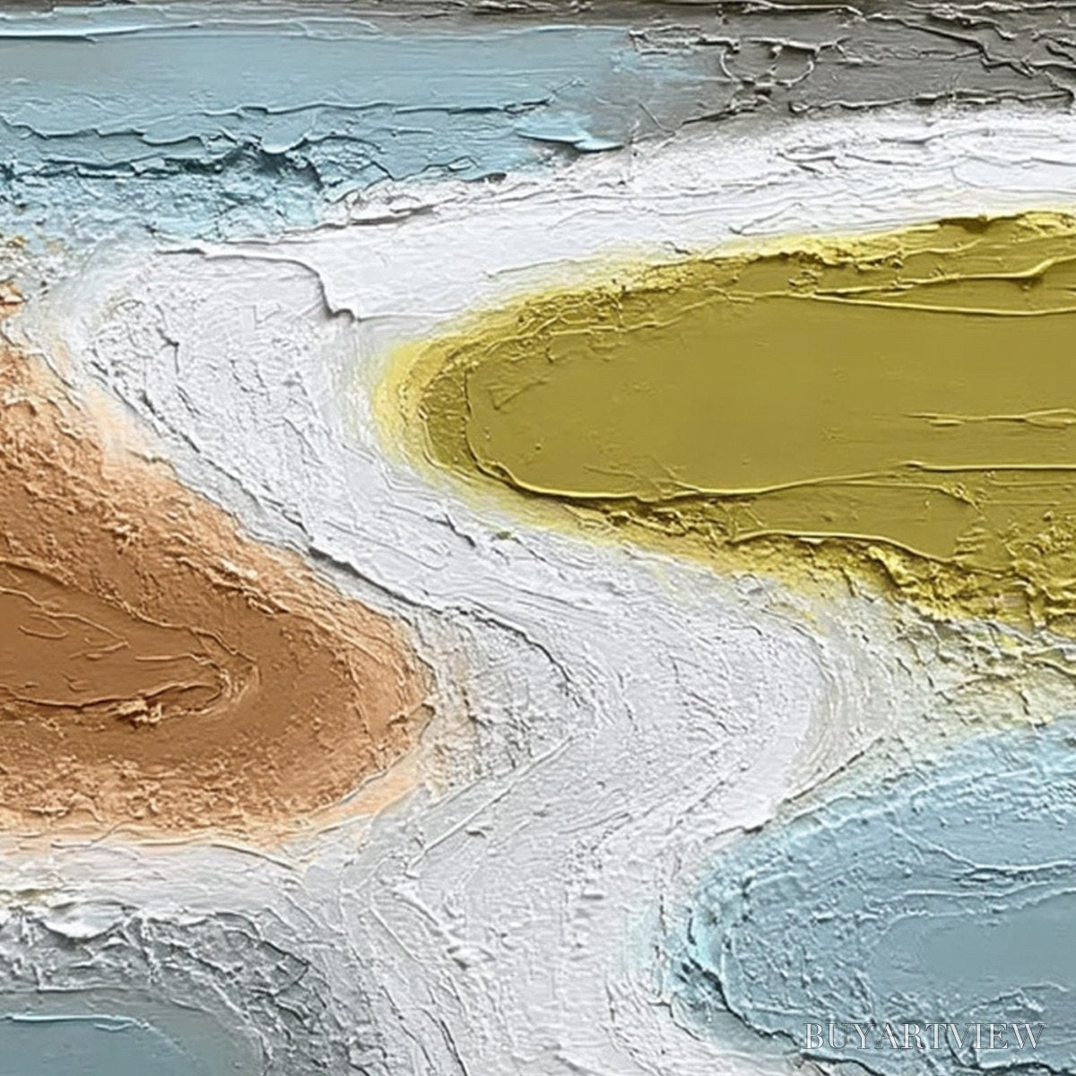 BUYARTVIEW Serene Path – Textured Wabi-Sabi Abstract River Landscape - image 5