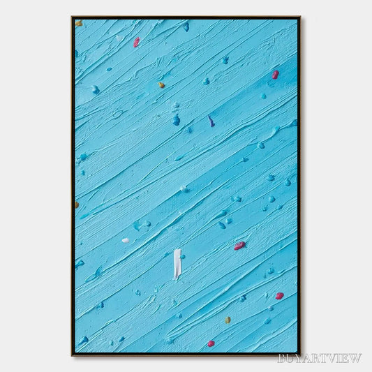 BUYARTVIEW Candy Rain – Playful Blue Textured Abstract Impasto - image 1