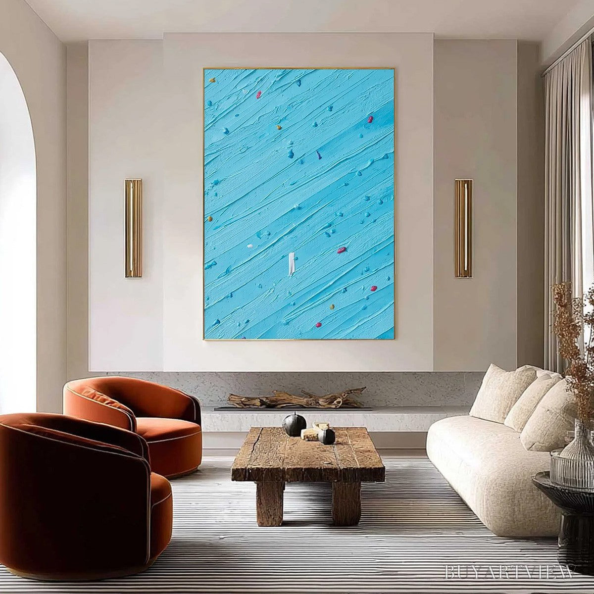 BUYARTVIEW Candy Rain – Playful Blue Textured Abstract Impasto - image 2