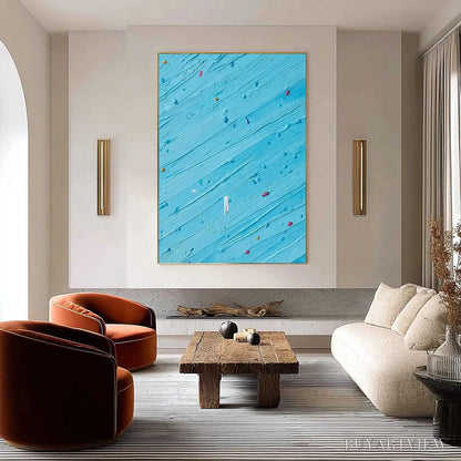 BUYARTVIEW Candy Rain – Playful Blue Textured Abstract Impasto - image 2