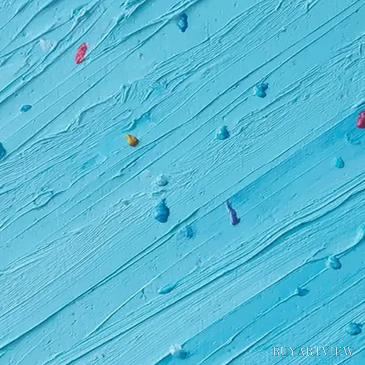 BUYARTVIEW Candy Rain – Playful Blue Textured Abstract Impasto - image 3
