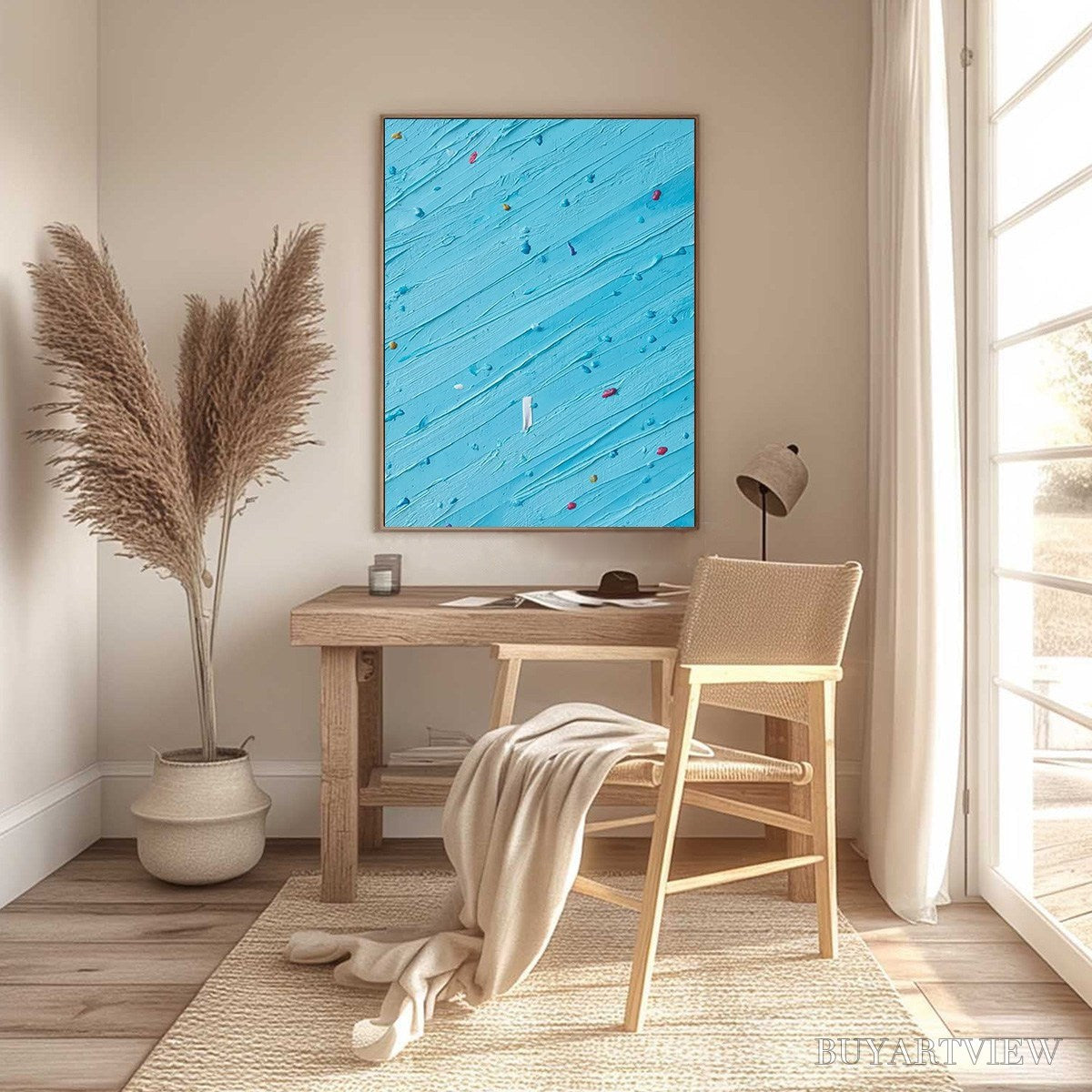 BUYARTVIEW Candy Rain – Playful Blue Textured Abstract Impasto - image 4
