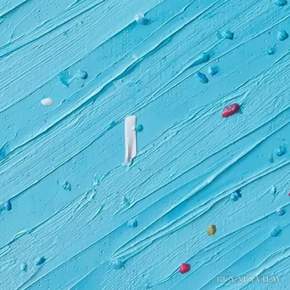 BUYARTVIEW Candy Rain – Playful Blue Textured Abstract Impasto - image 5