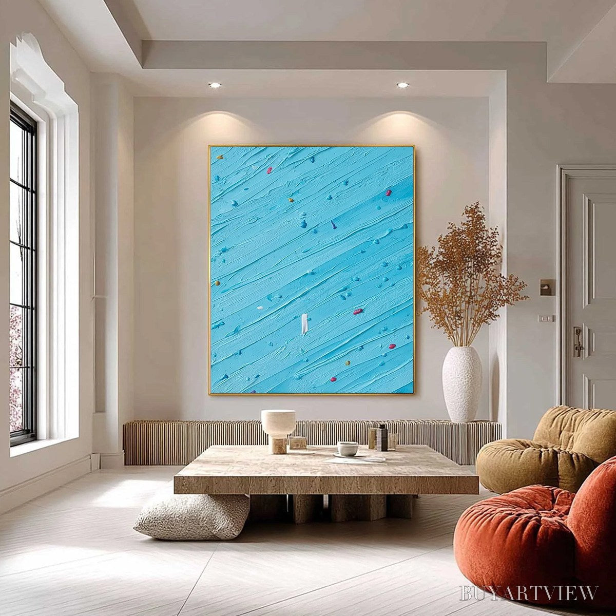 BUYARTVIEW Candy Rain – Playful Blue Textured Abstract Impasto - image 6