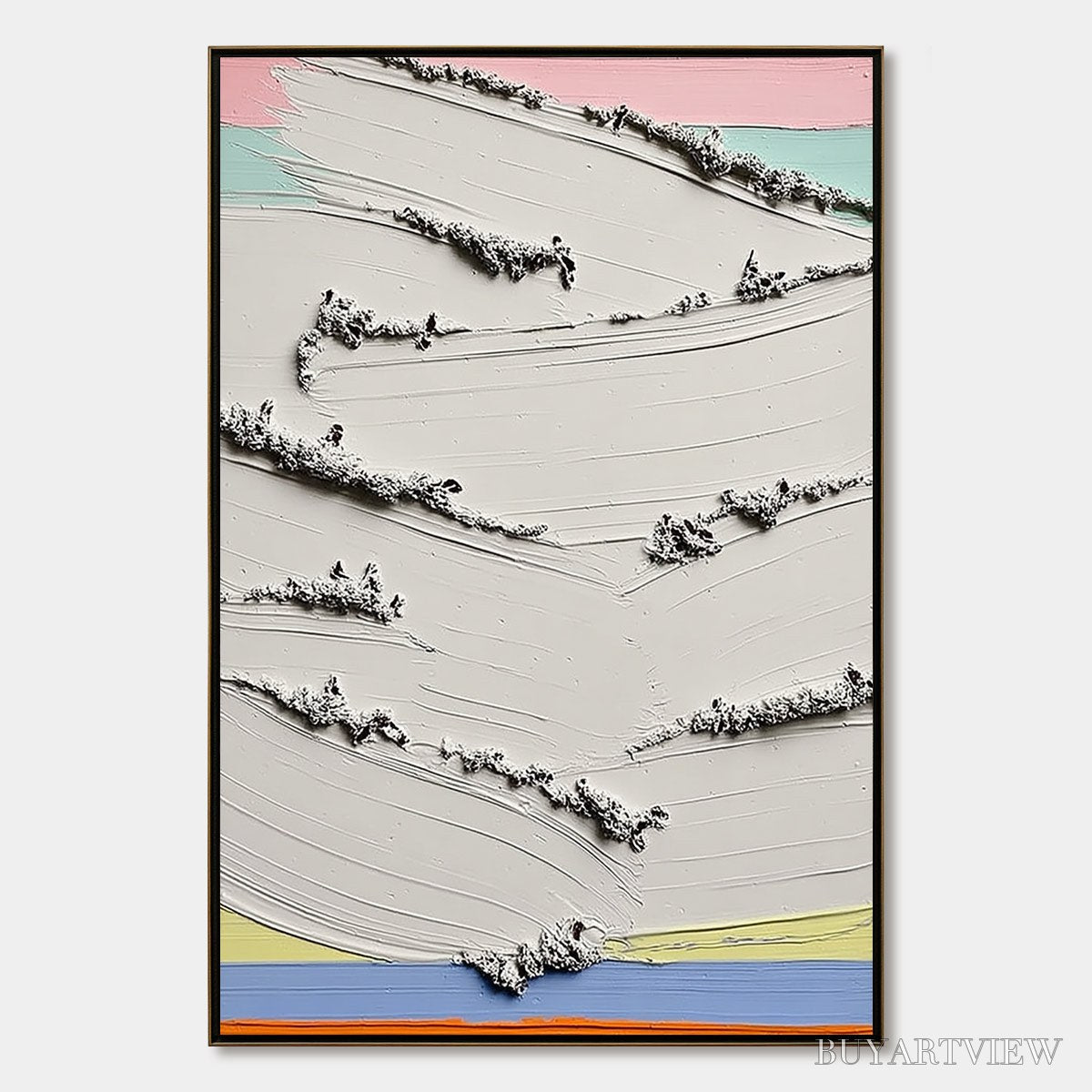 BUYARTVIEW Dawnbreak – Heavy Texture Abstract Minimalist Oil Painting - image 1