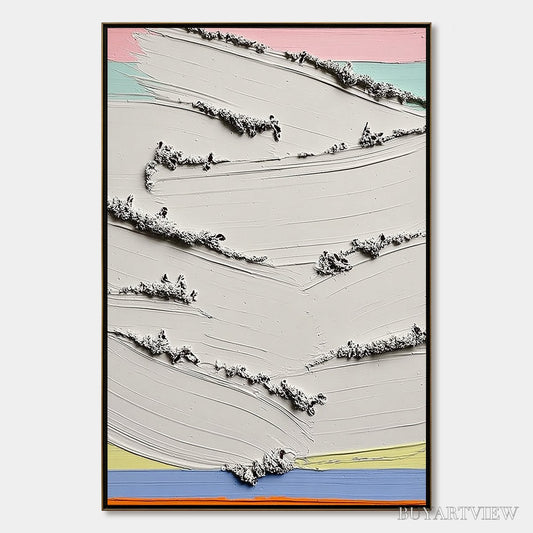 BUYARTVIEW Dawnbreak – Heavy Texture Abstract Minimalist Oil Painting - image 1