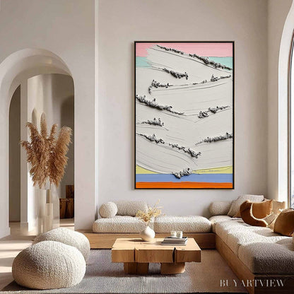 BUYARTVIEW Dawnbreak – Heavy Texture Abstract Minimalist Oil Painting - image 4