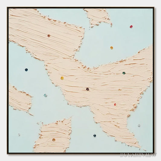 BUYARTVIEW Serendipity – Textured Minimalist Painting with Playful Impasto Details - image 1