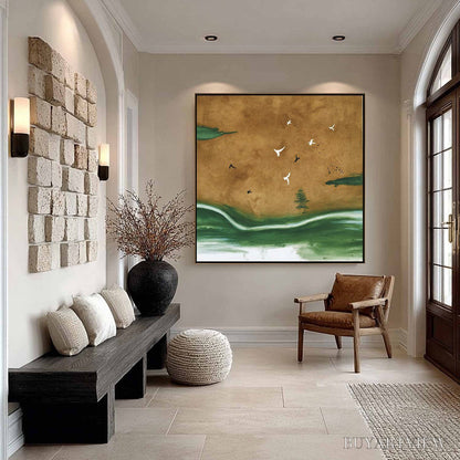 BUYARTVIEW Sojourn – Minimalist Wabi-Sabi Landscape with Birds - image 4