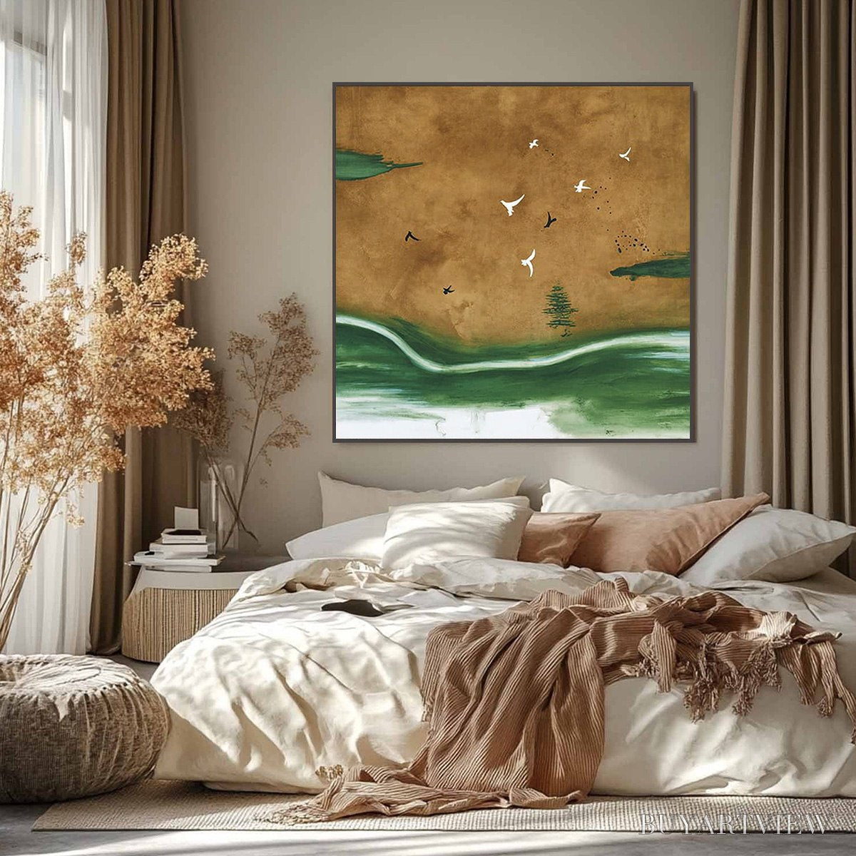 BUYARTVIEW Sojourn – Minimalist Wabi-Sabi Landscape with Birds - image 6