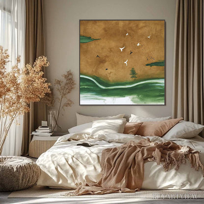 BUYARTVIEW Sojourn – Minimalist Wabi-Sabi Landscape with Birds - image 6