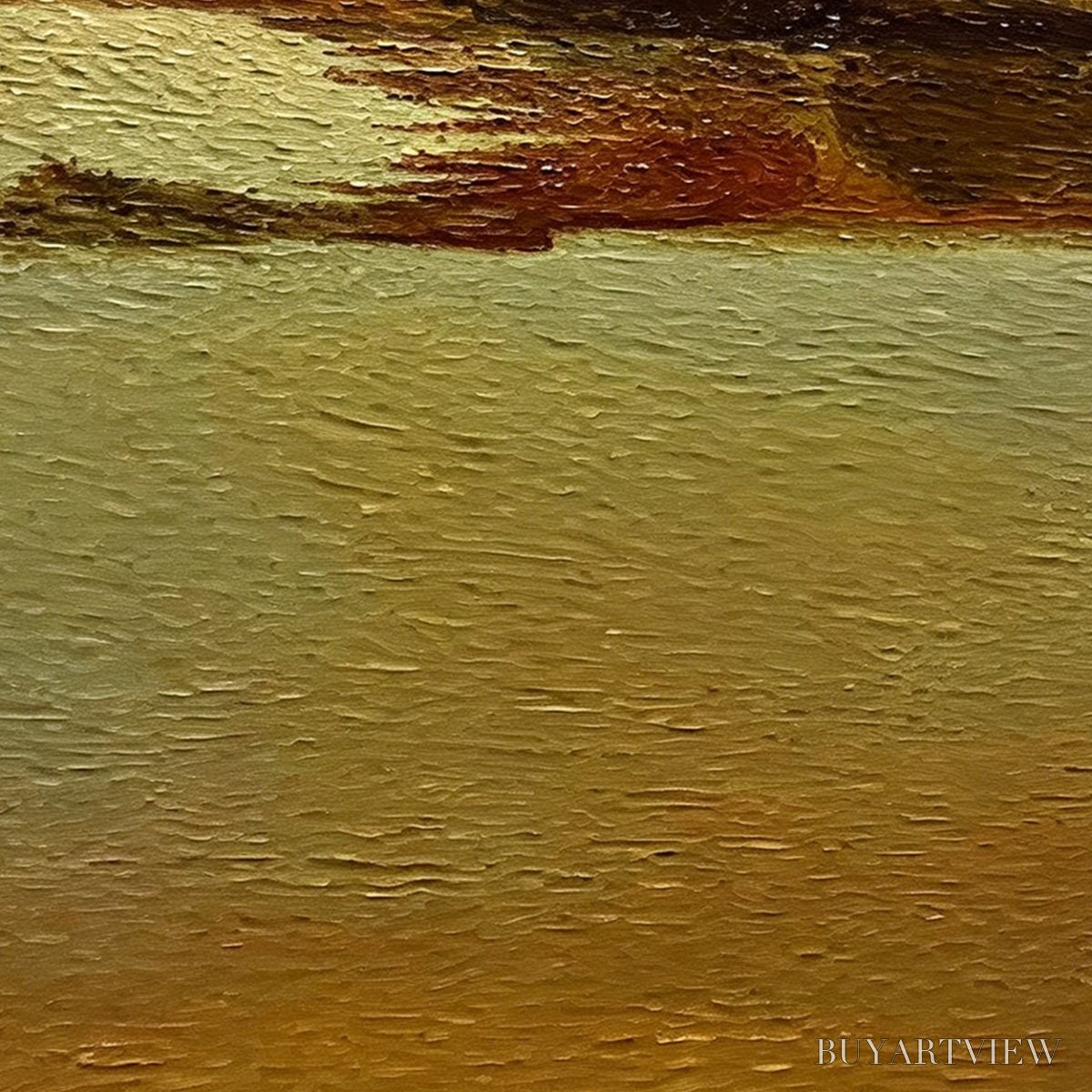 BUYARTVIEW Amber Horizon – Textured Impasto Abstract Landscape Painting - image 5