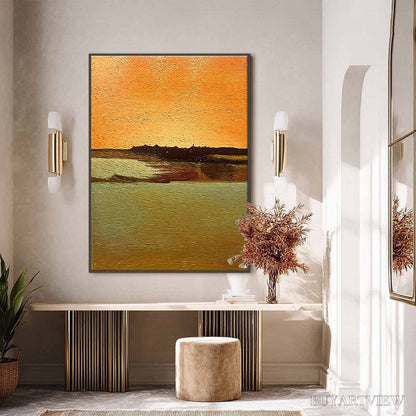 BUYARTVIEW Amber Horizon – Textured Impasto Abstract Landscape Painting - image 6