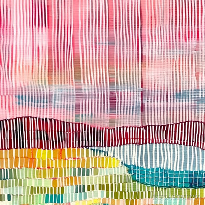 BUYARTVIEW Woven Horizon – Vibrant Textured Abstract Landscape Painting - image 5