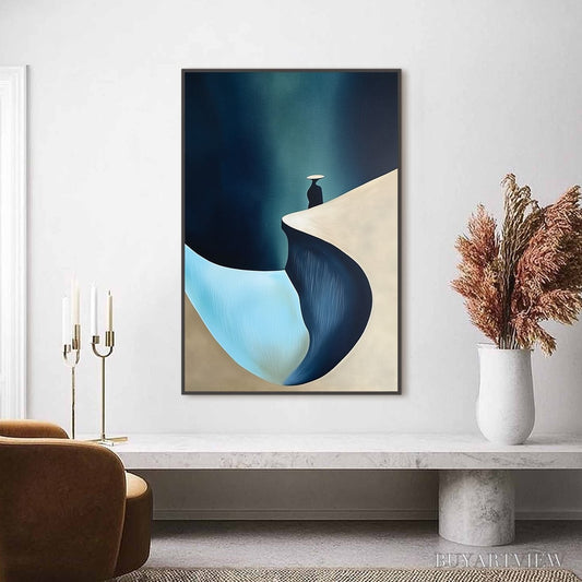 BUYARTVIEW Solitude'S Edge – Minimalist Abstract Landscape with Figure Painting - image 2