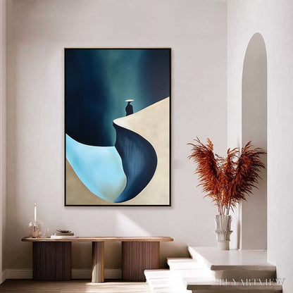 BUYARTVIEW Solitude'S Edge – Minimalist Abstract Landscape with Figure Painting - image 4