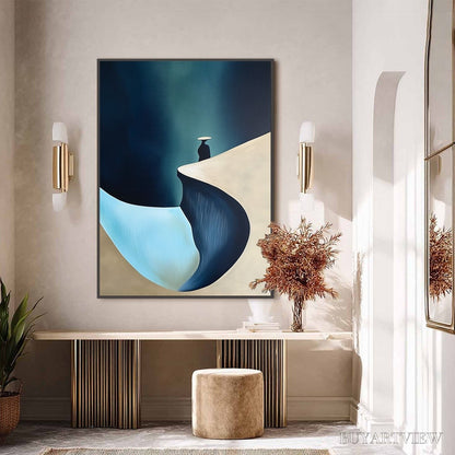 BUYARTVIEW Solitude'S Edge – Minimalist Abstract Landscape with Figure Painting - image 6