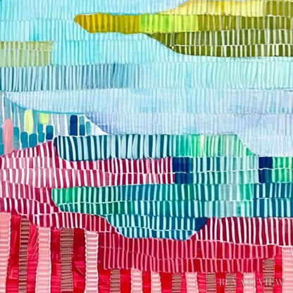 BUYARTVIEW Chromatic Weave – Colorful Abstract Textured Landscape Painting - image 3