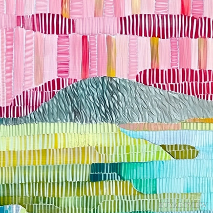 BUYARTVIEW Chromatic Weave – Colorful Abstract Textured Landscape Painting - image 5