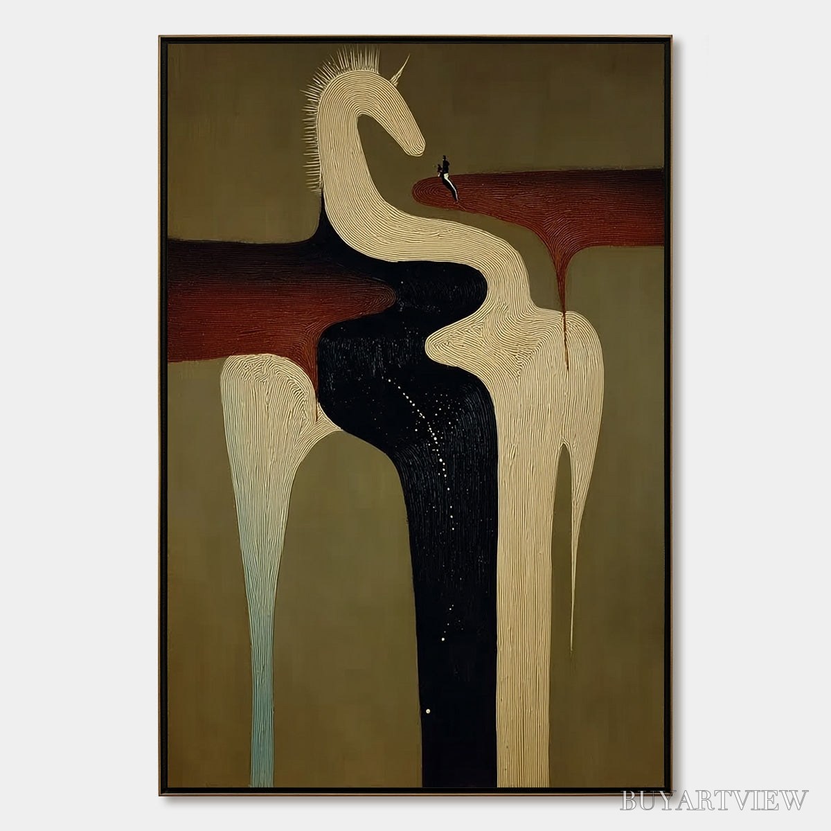 BUYARTVIEW the Voyager'S Steed – Textured Abstract Unicorn Painting for Modern Decor - image 1
