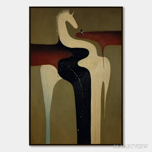 BUYARTVIEW the Voyager'S Steed – Textured Abstract Unicorn Painting for Modern Decor - image 1