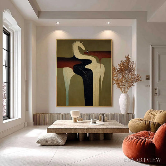 BUYARTVIEW the Voyager'S Steed – Textured Abstract Unicorn Painting for Modern Decor - image 2