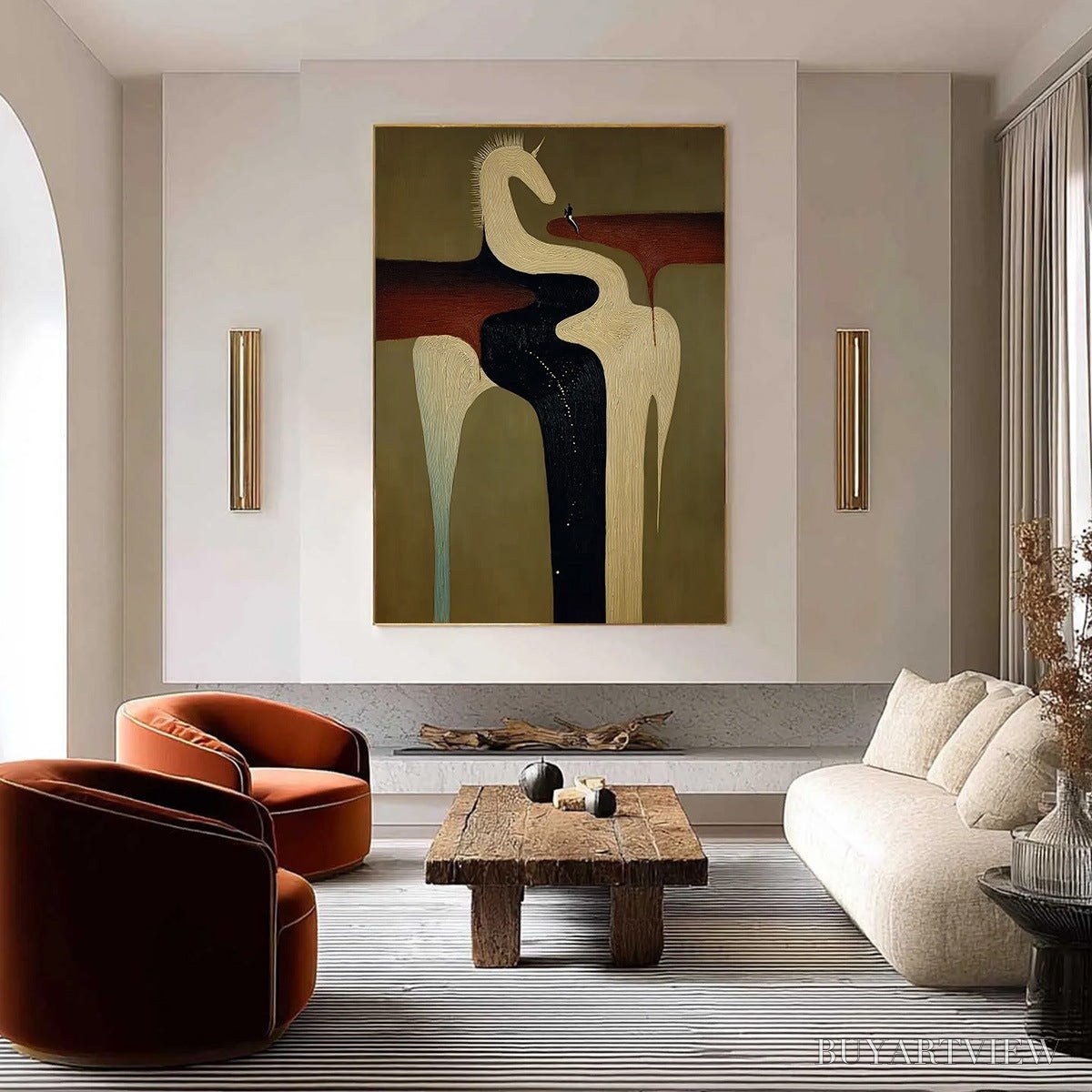 BUYARTVIEW the Voyager'S Steed – Textured Abstract Unicorn Painting for Modern Decor - image 4
