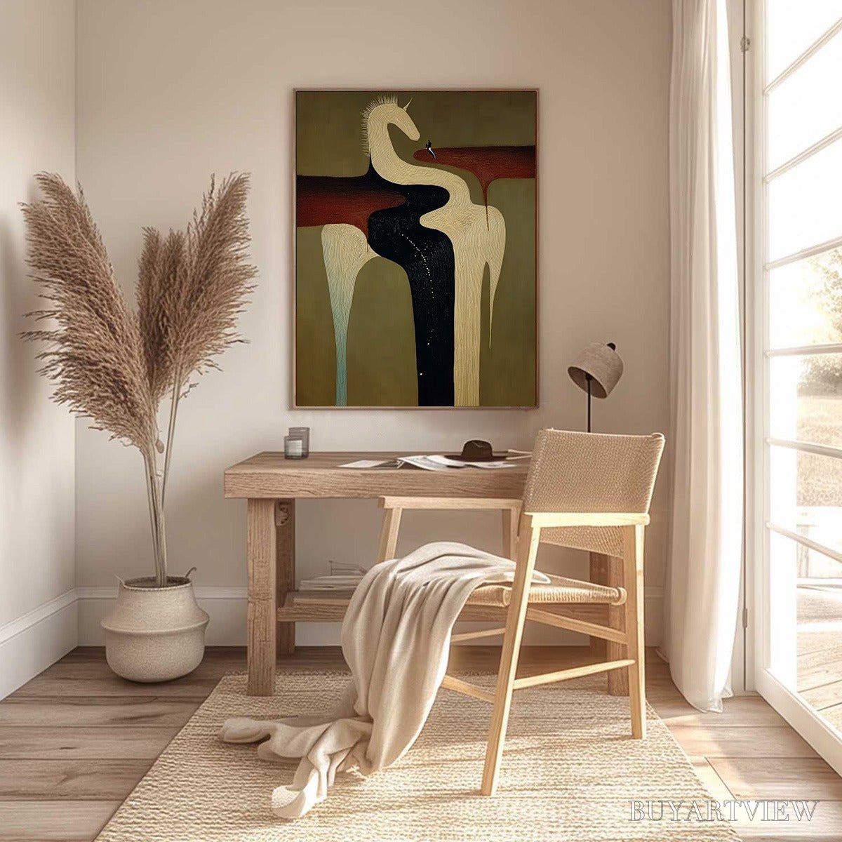 BUYARTVIEW the Voyager'S Steed – Textured Abstract Unicorn Painting for Modern Decor - image 6