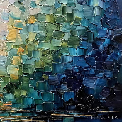 BUYARTVIEW Chromatic Reflections – Heavy Texture Abstract Palette Knife Oil Painting - image 5
