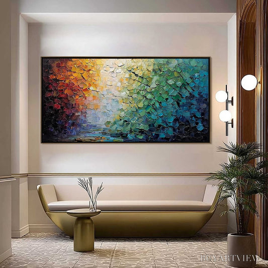 BUYARTVIEW Chromatic Horizon – Large Textured Abstract Impasto Oil Painting - image 2