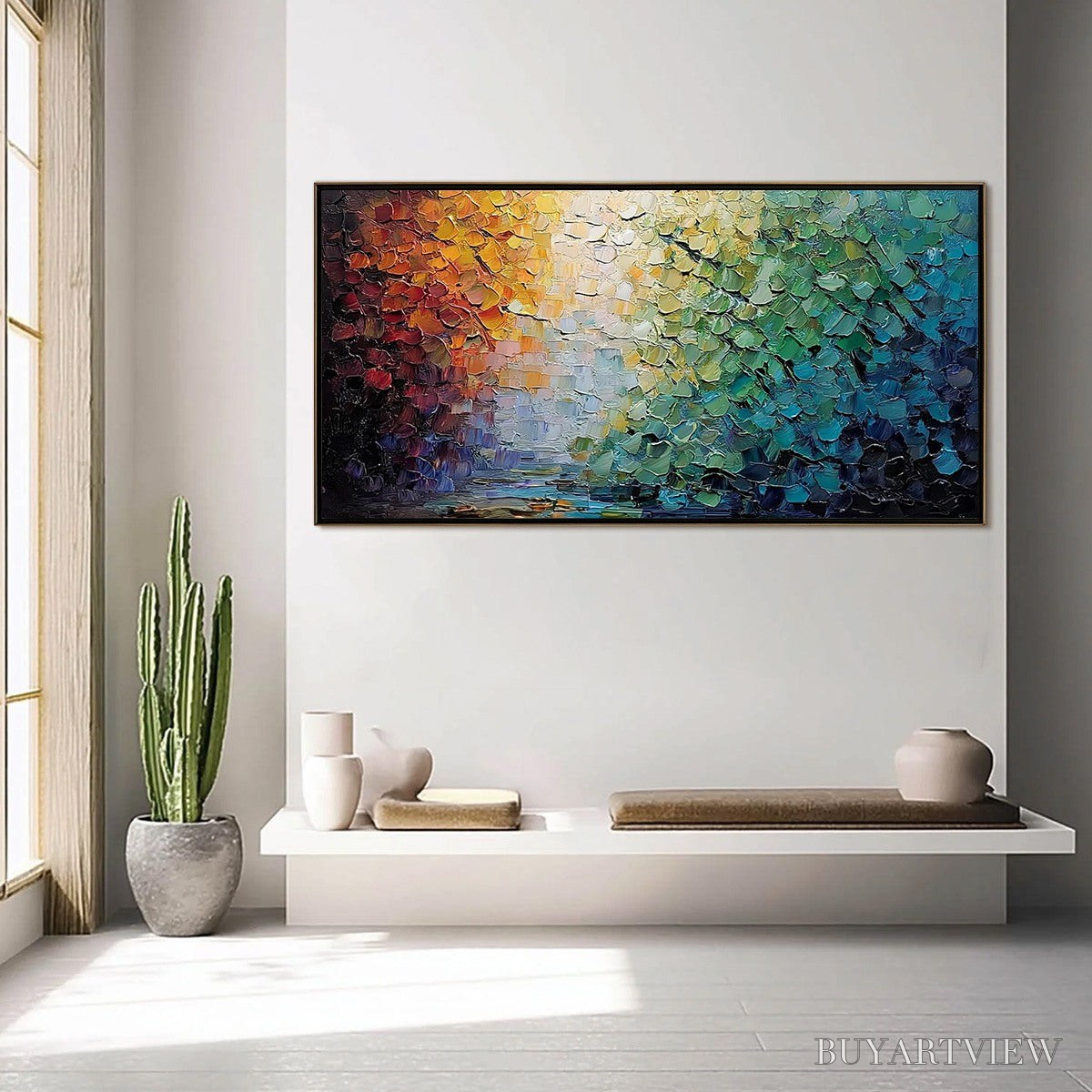 BUYARTVIEW Chromatic Horizon – Large Textured Abstract Impasto Oil Painting - image 4