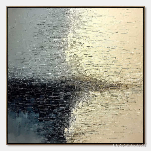 BUYARTVIEW Stonehaven – Large Square Wabi Sabi Textured Abstract Painting - image 1