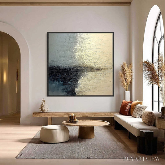 BUYARTVIEW Stonehaven – Large Square Wabi Sabi Textured Abstract Painting - image 2