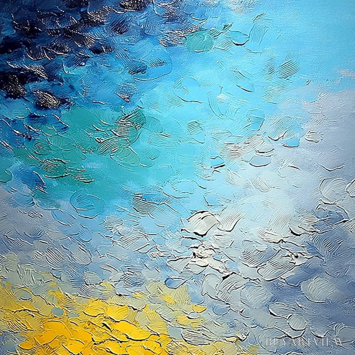 BUYARTVIEW Chromatic Horizon – Vertical Textured Abstract Landscape Oil Painting - image 3