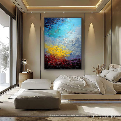 BUYARTVIEW Chromatic Horizon – Vertical Textured Abstract Landscape Oil Painting - image 6