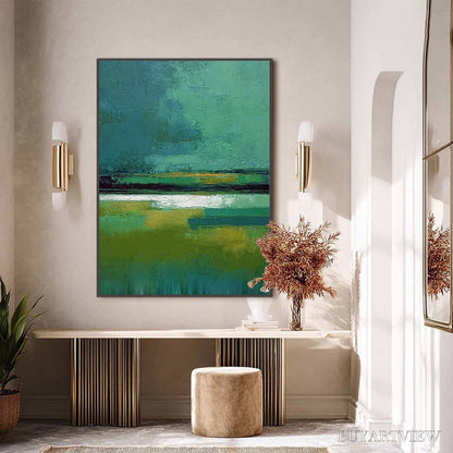 BUYARTVIEW Verdant Horizon – Textured Wabi Sabi Abstract Landscape Painting - image 6