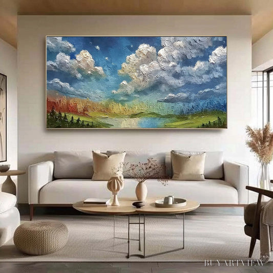 BUYARTVIEW Chromatic Horizon – Large Textured Abstract Cityscape Landscape Painting - image 2
