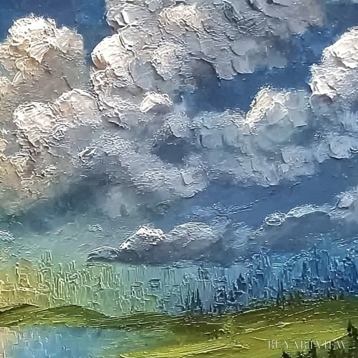 BUYARTVIEW Chromatic Horizon – Large Textured Abstract Cityscape Landscape Painting - image 5