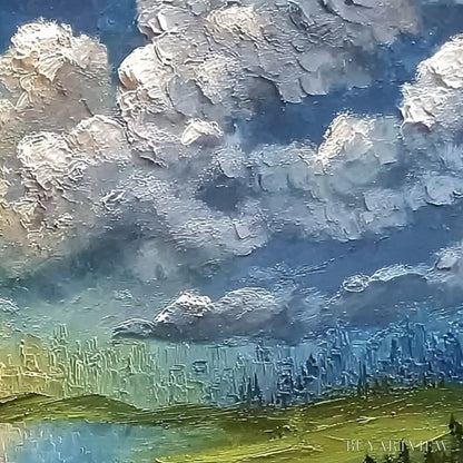 BUYARTVIEW Chromatic Horizon – Large Textured Abstract Cityscape Landscape Painting - image 5