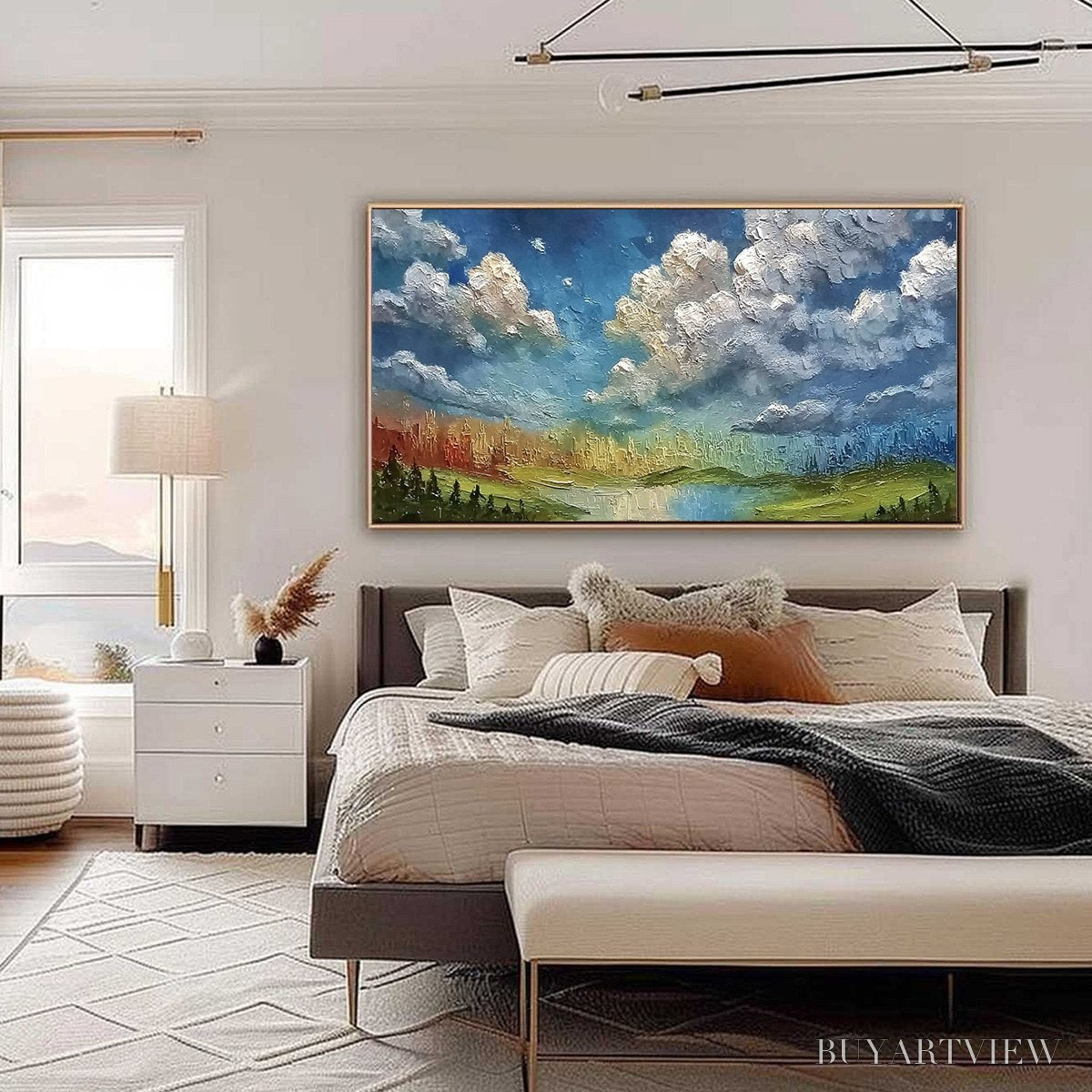 BUYARTVIEW Chromatic Horizon – Large Textured Abstract Cityscape Landscape Painting - image 6